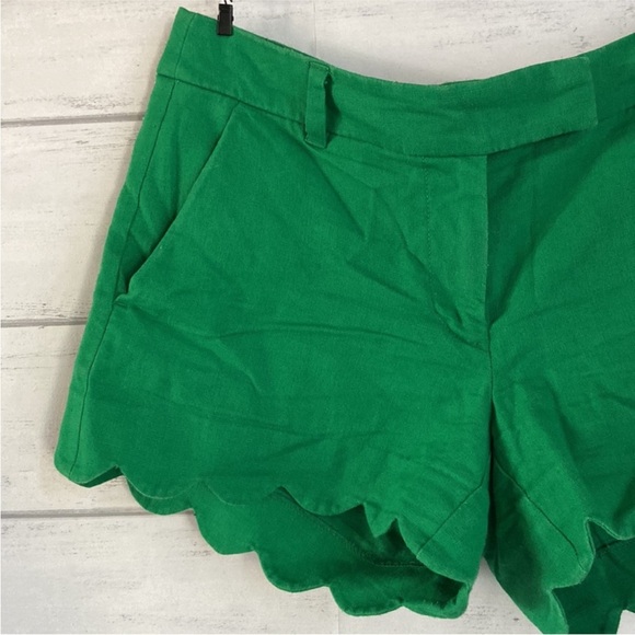 J. Crew Green Linen Blend Shorts - Picture 2 of 5
